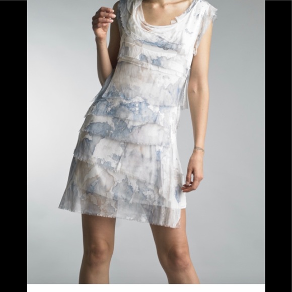 tempo paris silk tiered dress